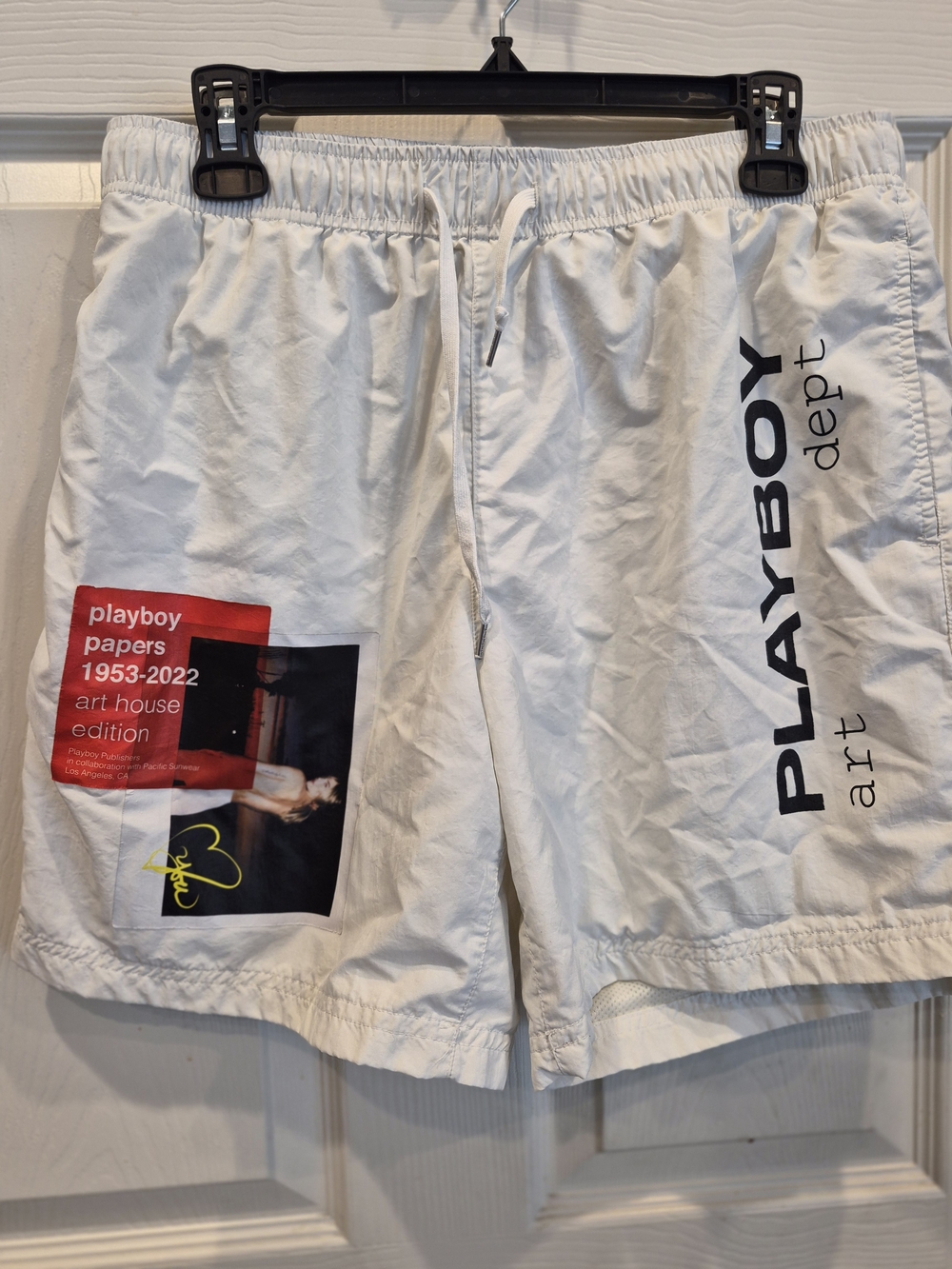 Playboy Art Dept White Men’s Swim Shorts